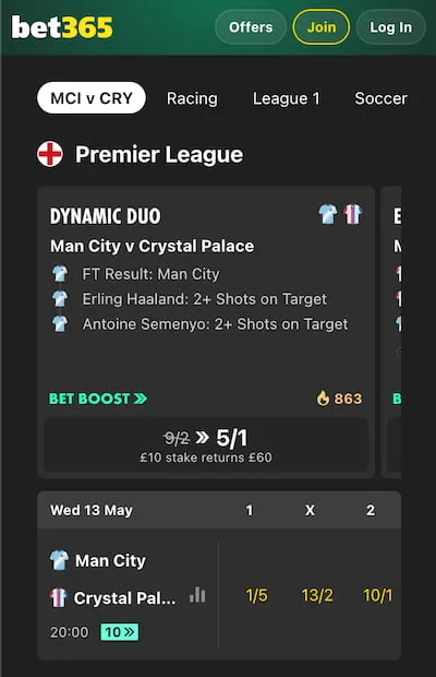 bet365 football betting