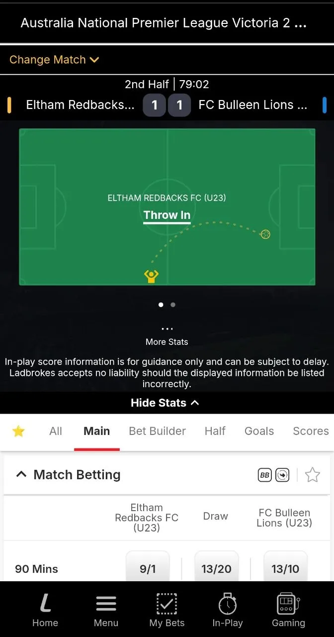 ladbrokes in-play football betting overview