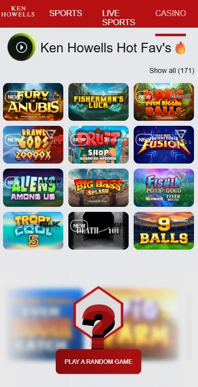 Ken Howells, featured casino games