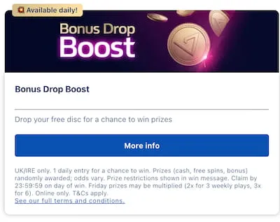 William Hill promotion Bonus Drop